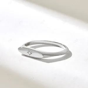 0.01CT Lab Grown Diamond Slim Star Signet Ring