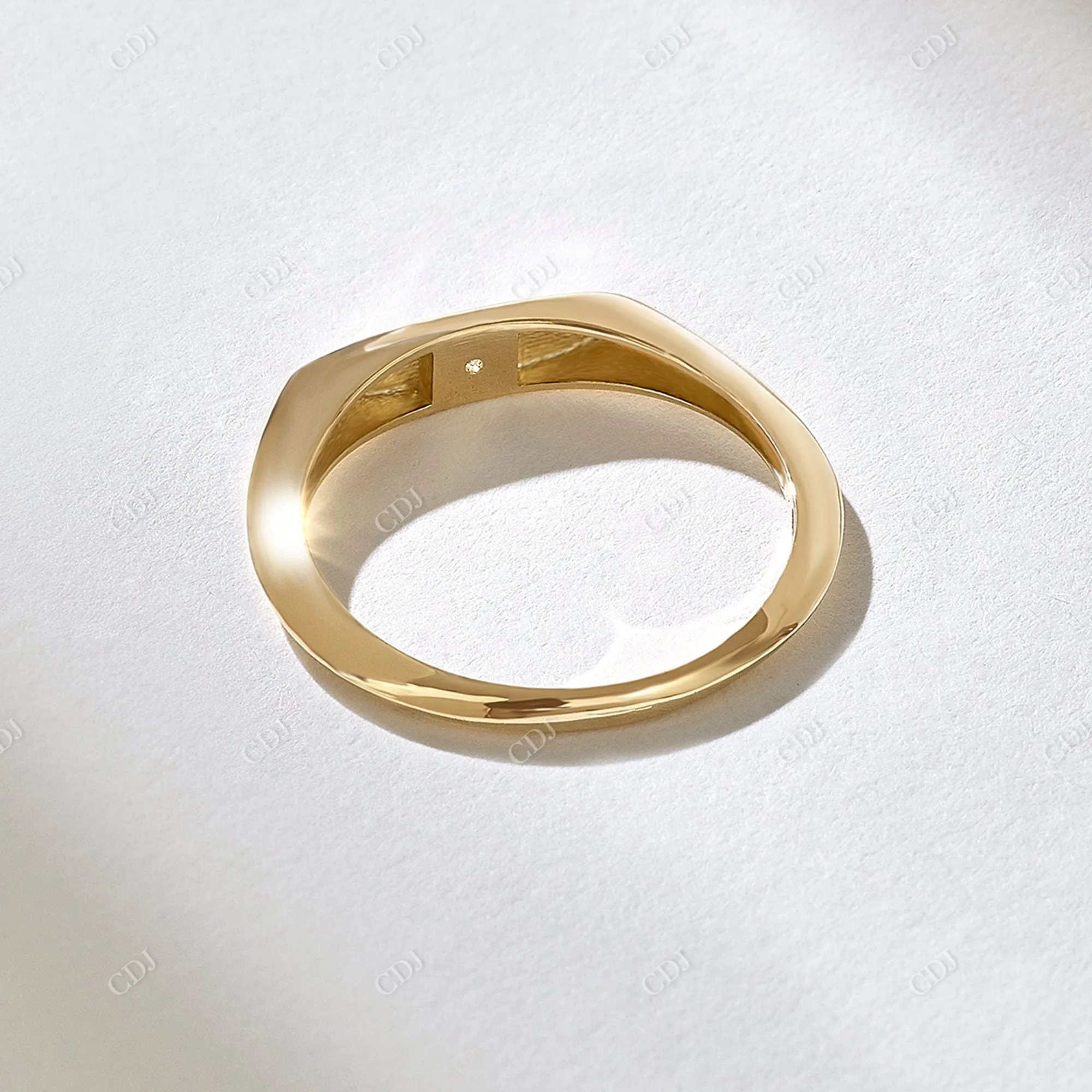 0.01CT Lab Grown Diamond Slim Star Signet Ring