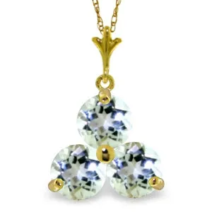 0.75 Carat 14K Solid Yellow Gold Adolescent Aquamarine Necklace