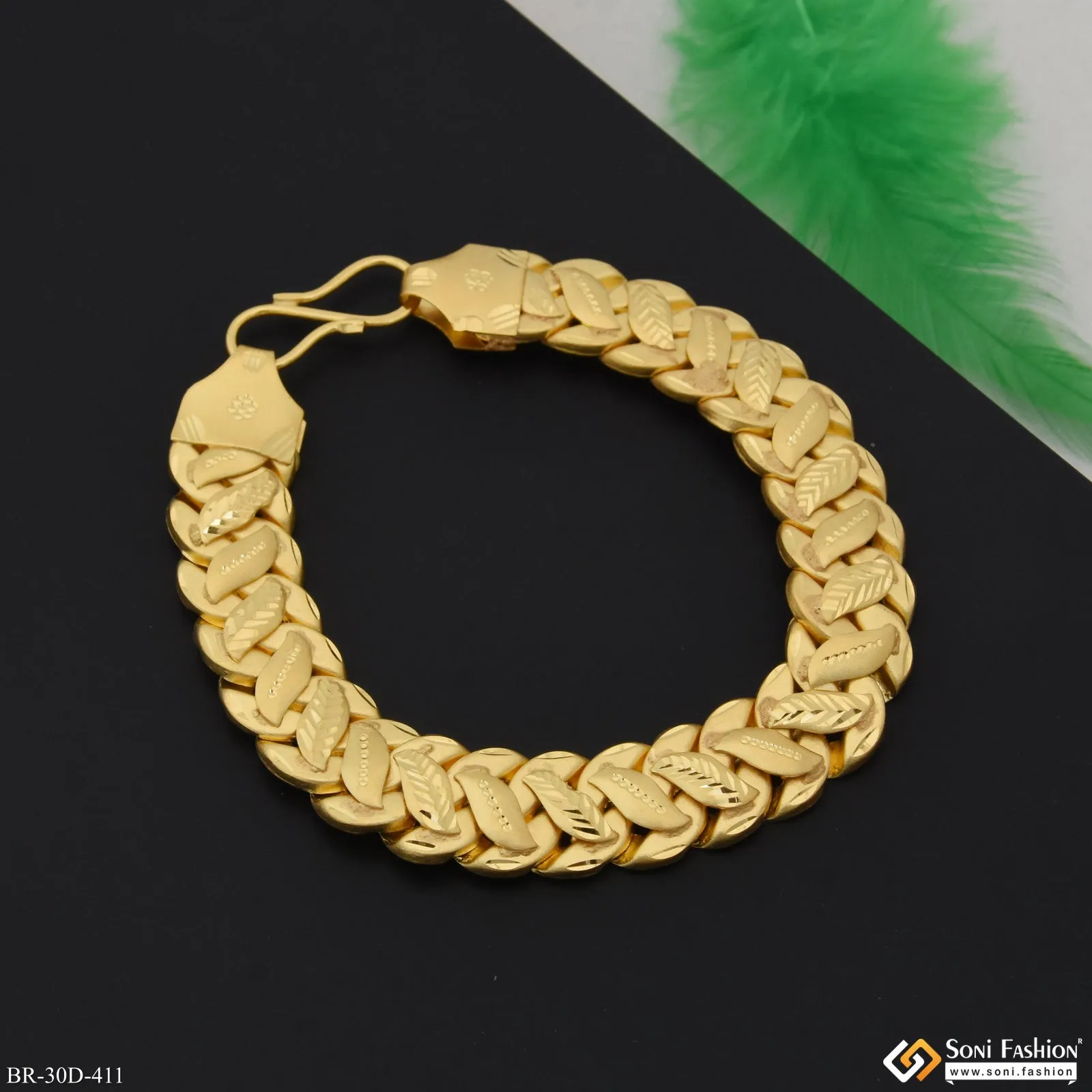 1 Gram Gold Plated Pokal Bracelet for Men - Style D411