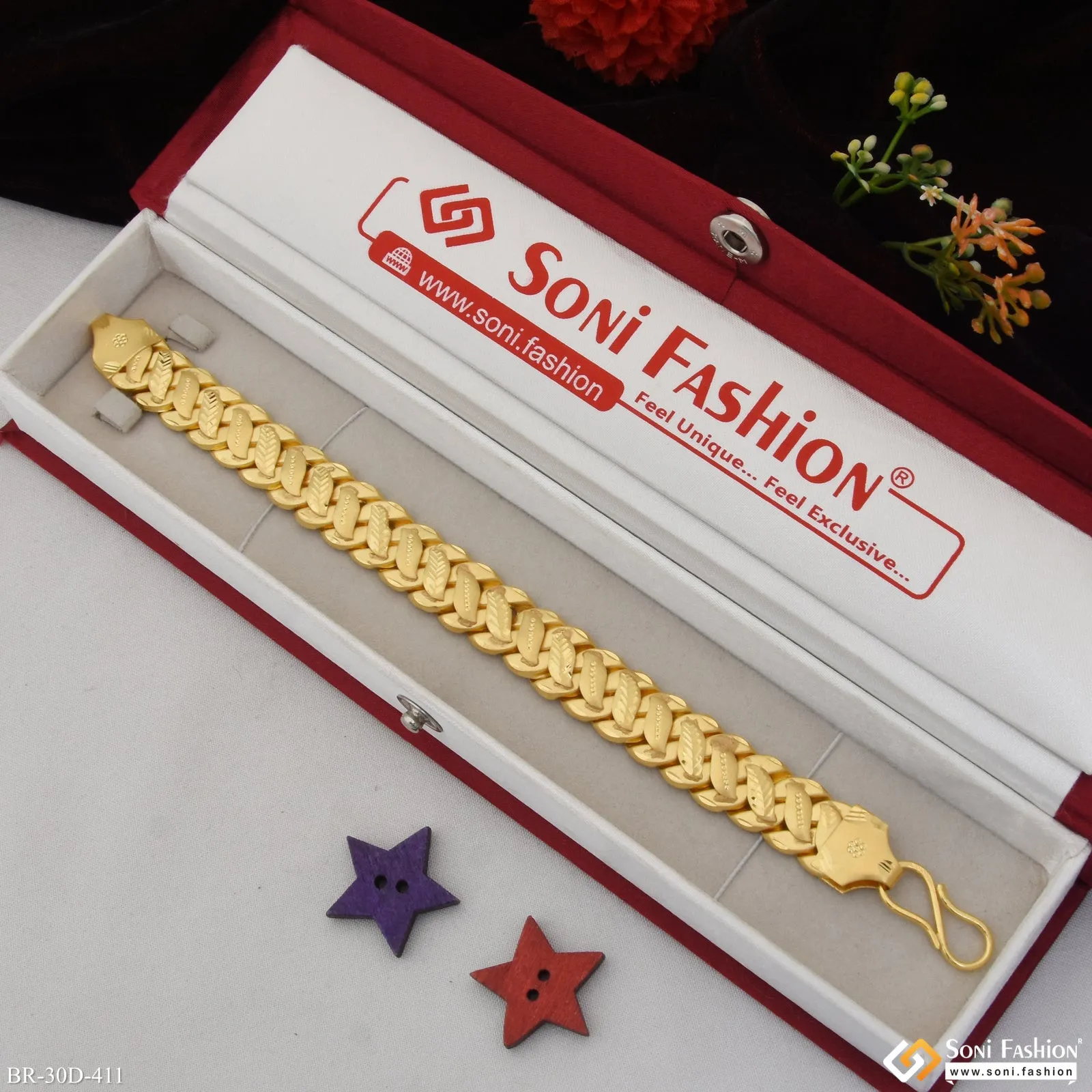 1 Gram Gold Plated Pokal Bracelet for Men - Style D411