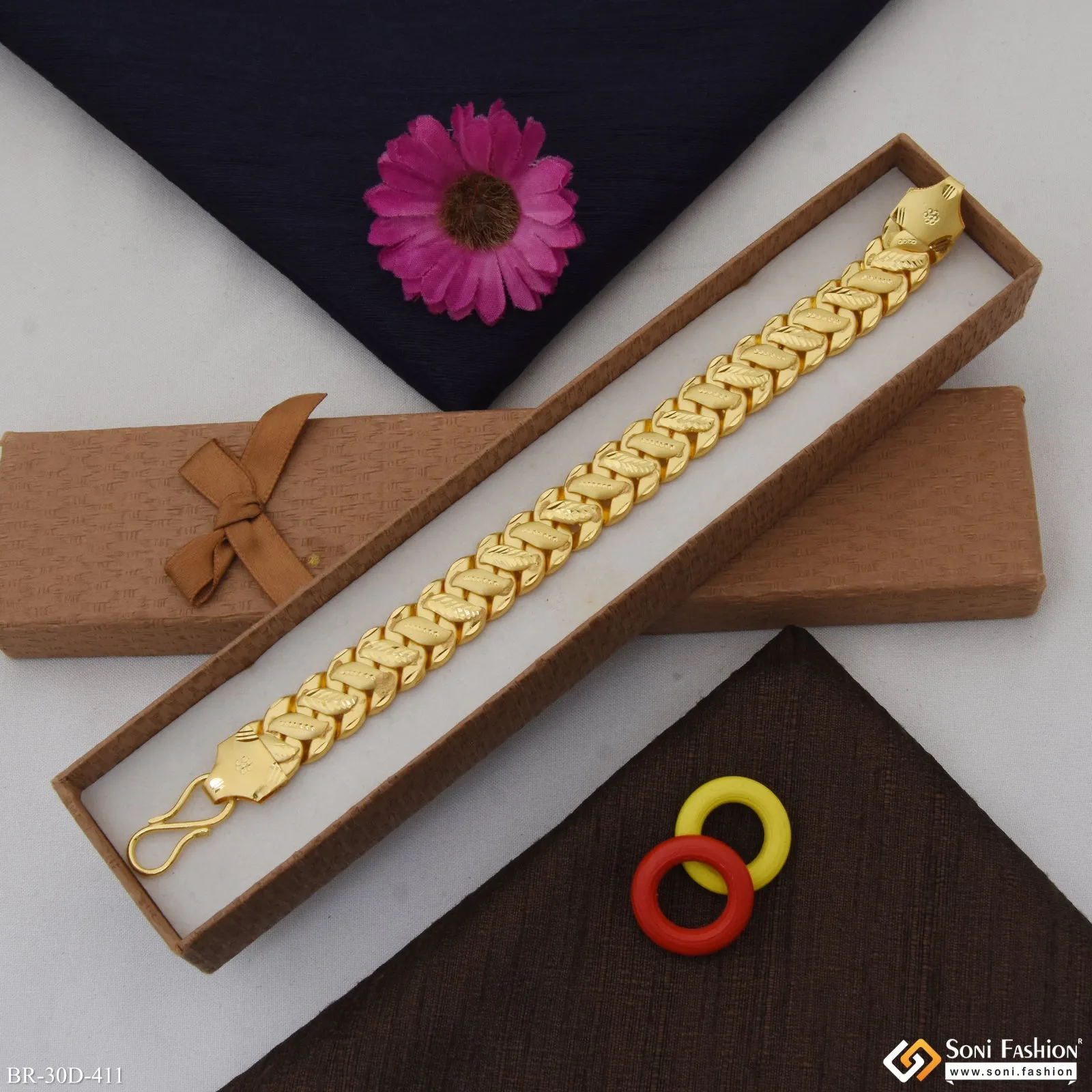 1 Gram Gold Plated Pokal Bracelet for Men - Style D411