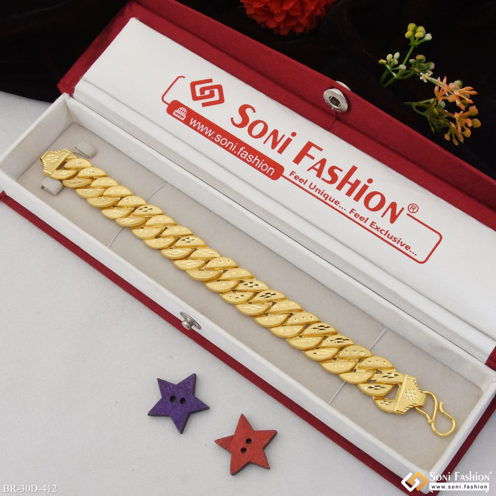 1 Gram Gold Plated Pokal Bracelet for Men - Style D412