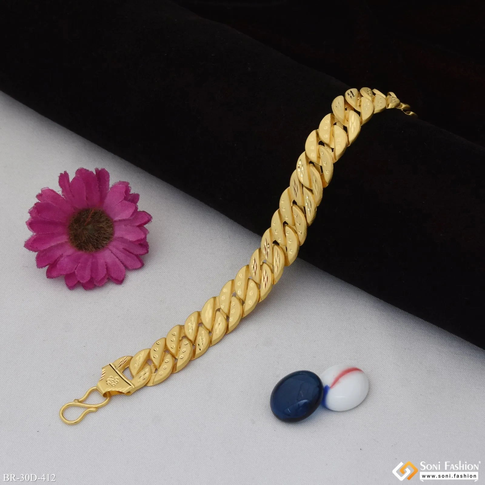 1 Gram Gold Plated Pokal Bracelet for Men - Style D412
