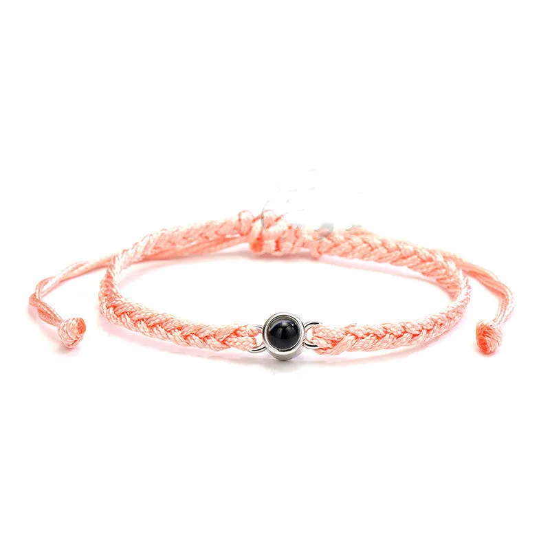 100 Love Language Silver Projector Woven Bracelet