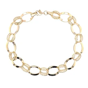 10K Filigree and Polished Link Bracelet