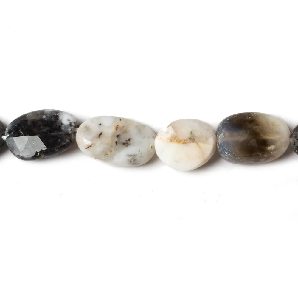 11x7mm Dendritic Opal Faceted Ovals 13 inch 32 beads