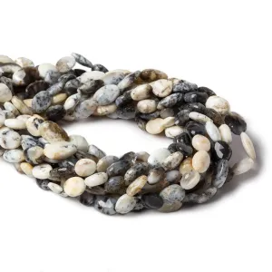 11x7mm Dendritic Opal Faceted Ovals 13 inch 32 beads