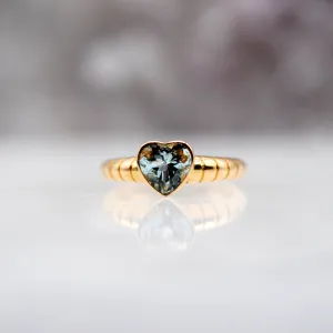 14k Gold 1.15 ct Aquamarine Sweetheart Ring