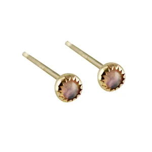14K GOLDEN OPAL STUDS