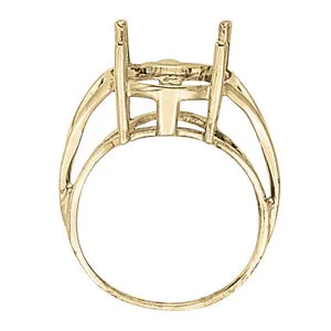 14K Oval Center Ring
