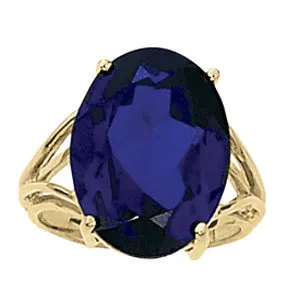14K Oval Center Ring