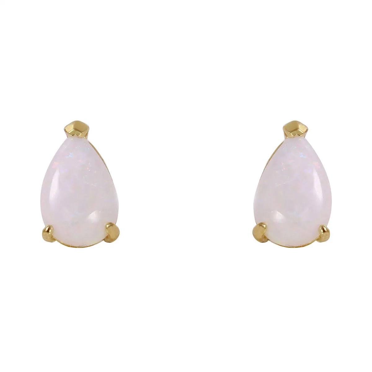 1.55 Carat 14K Solid Yellow Gold Stud Earrings Natural Opal