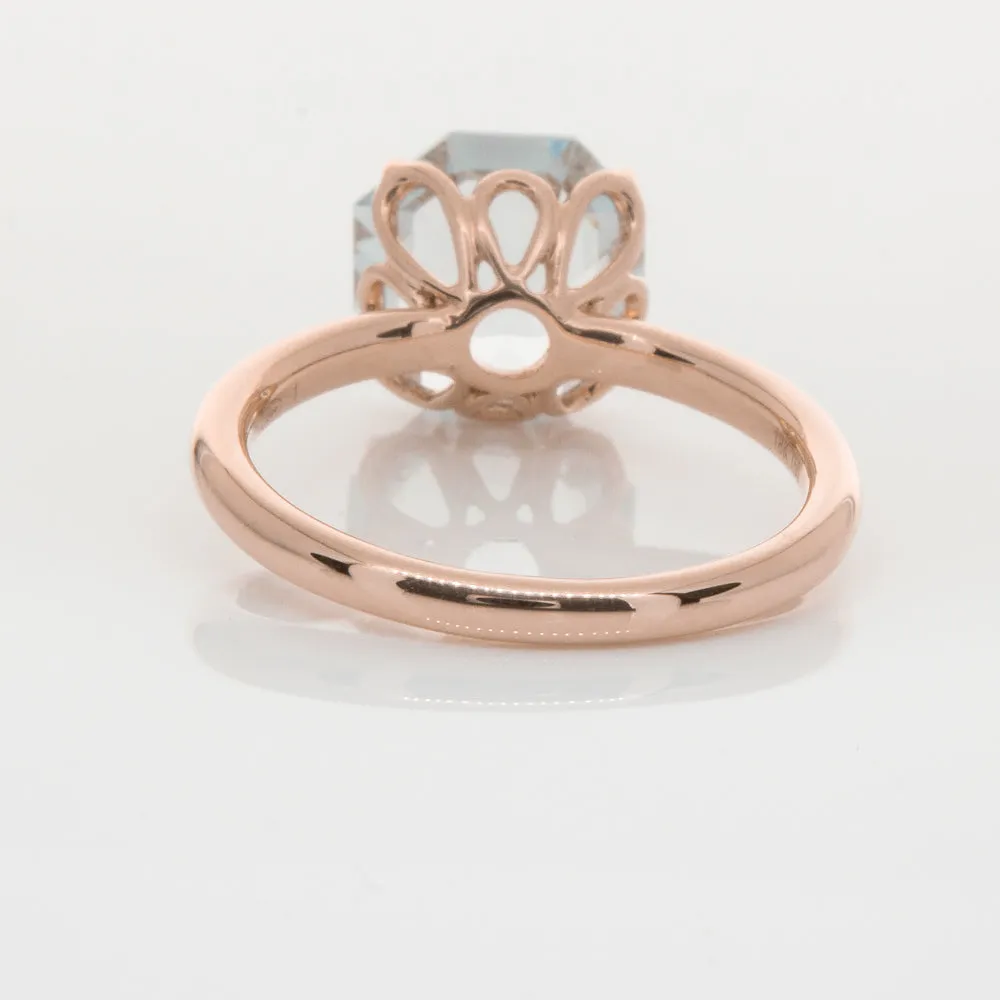 18ct Rose Gold Aquamarine Octavia Ring