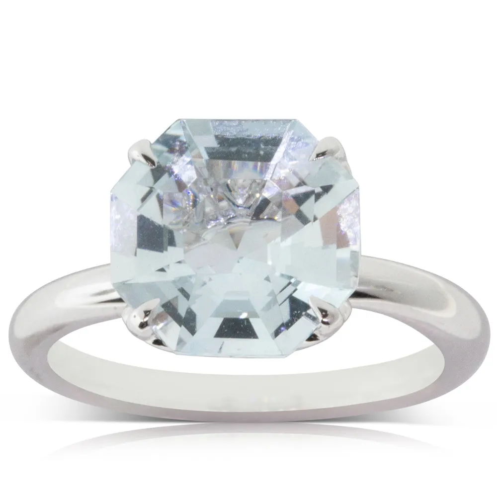 18ct White Gold Aquamarine Octavia Ring