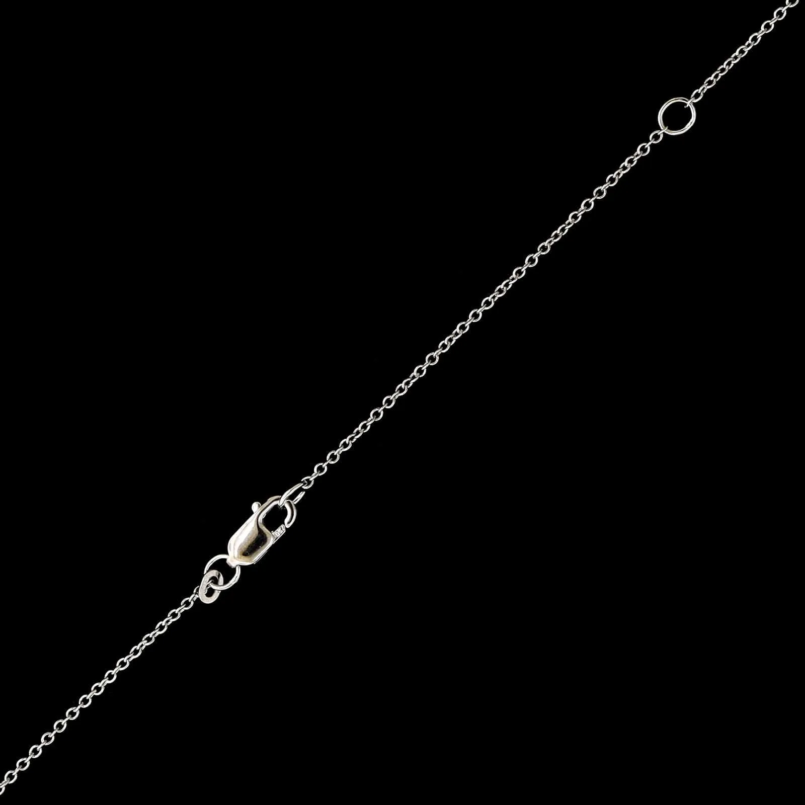 18K White Gold Estate Opal and Diamond Pendant Necklace