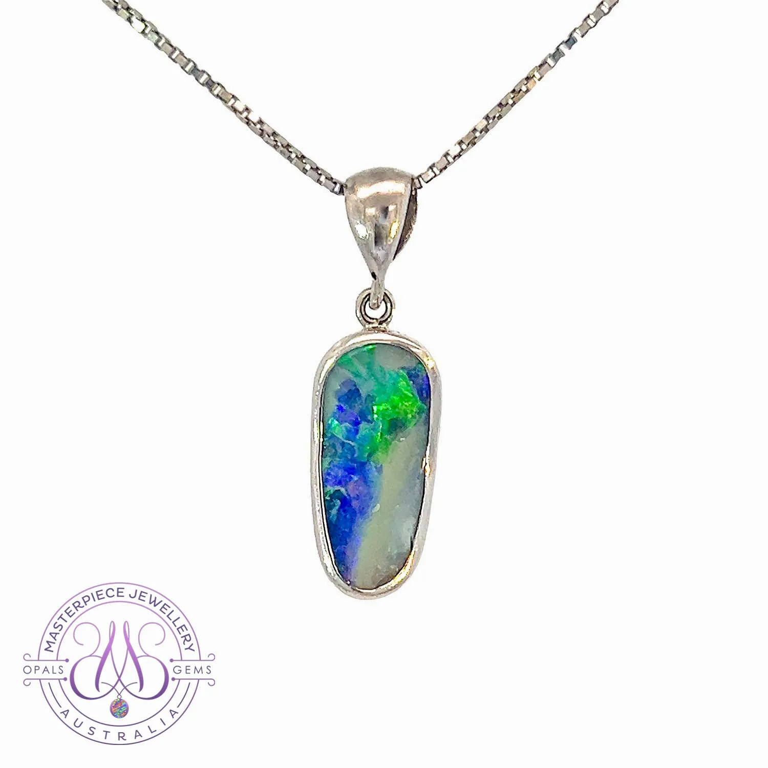 18kt White Gold Boulder Opal 2.2ct pendant