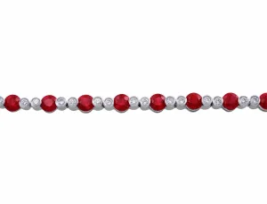 18kt White Gold Ruby & Diamond Tennis Bracelet