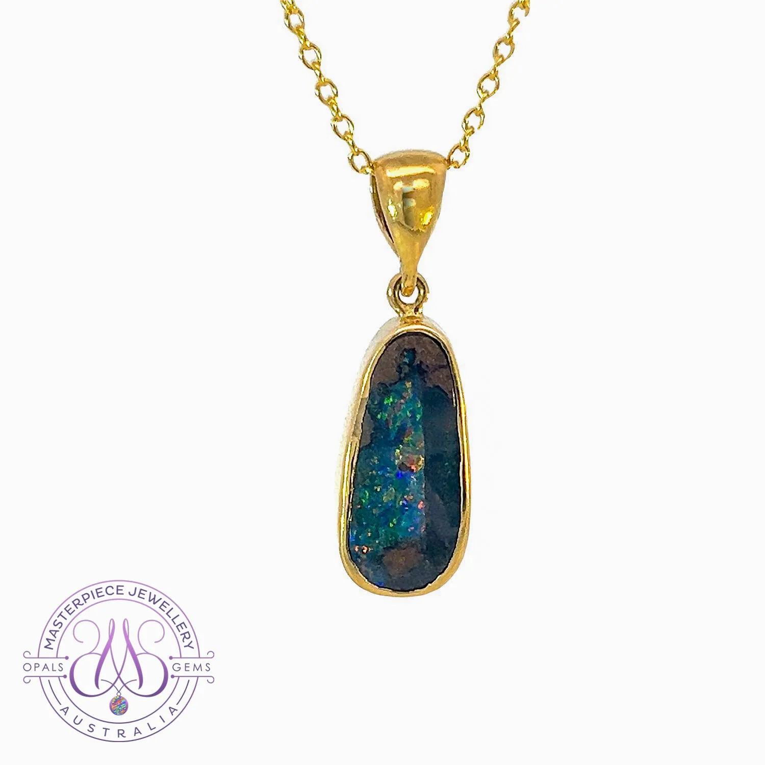 18kt Yellow Gold Boulder Opal 1.89ct pendant