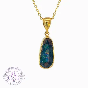 18kt Yellow Gold Boulder Opal 1.89ct pendant