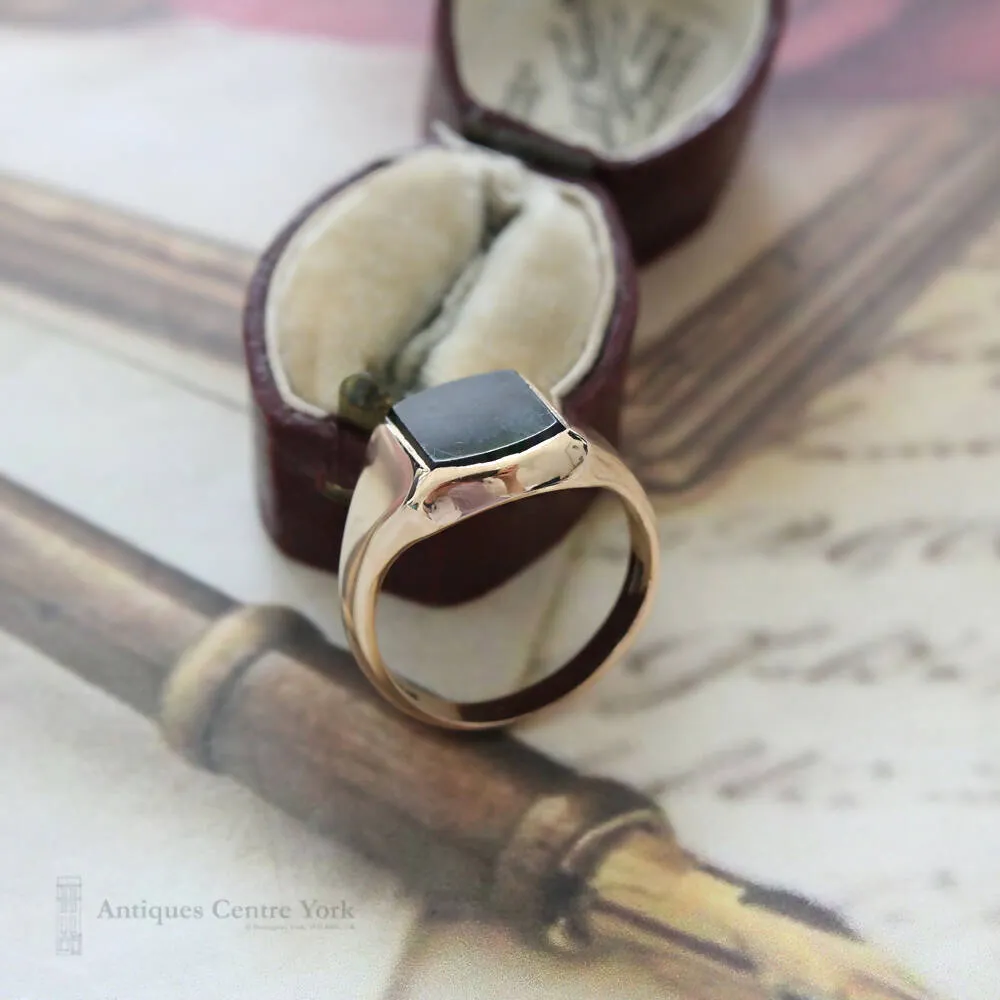 1960's Heavy 9ct Onyx Signet Ring