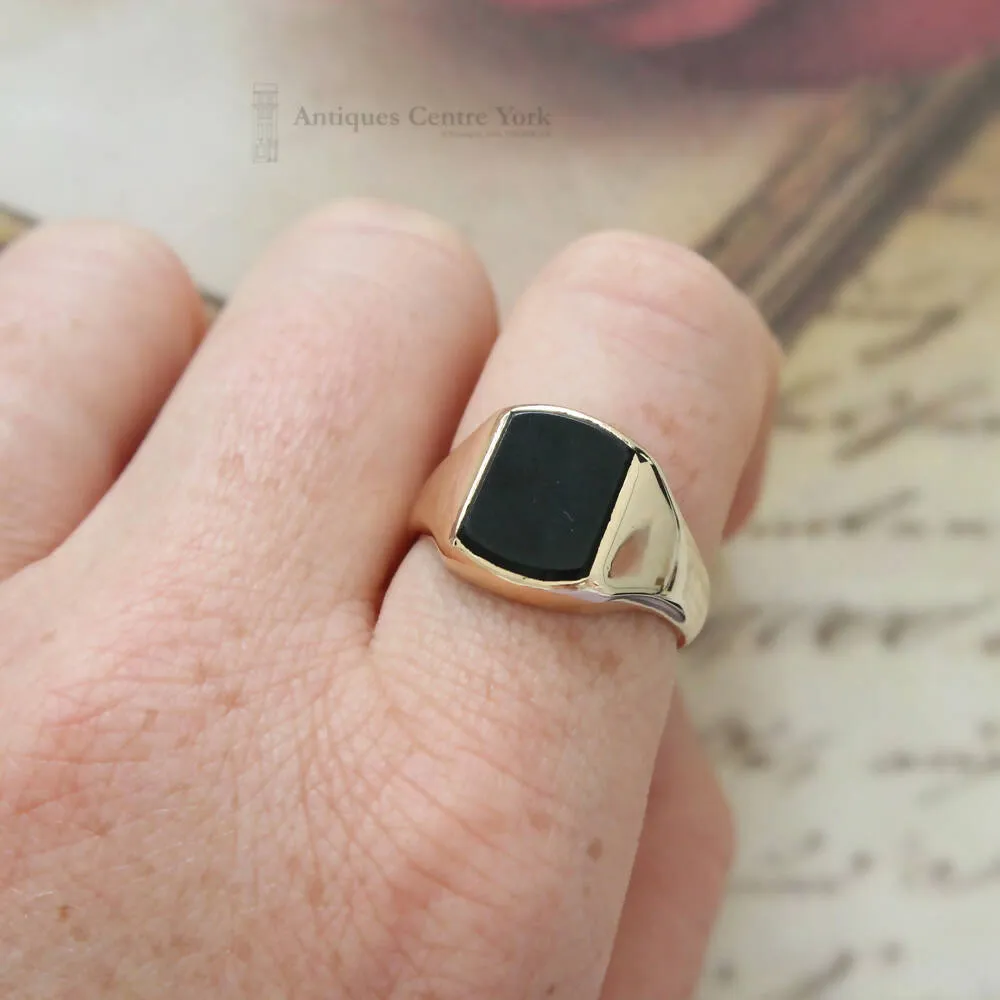 1960's Heavy 9ct Onyx Signet Ring