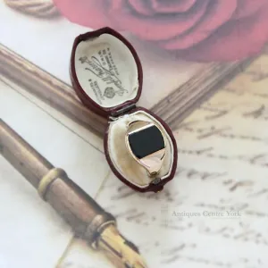 1960's Heavy 9ct Onyx Signet Ring