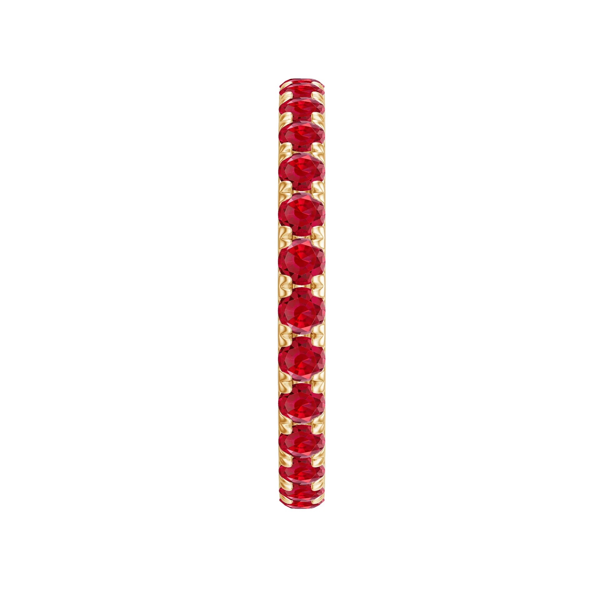 2 CT Created Ruby Full Eternity Band Ring in Gold