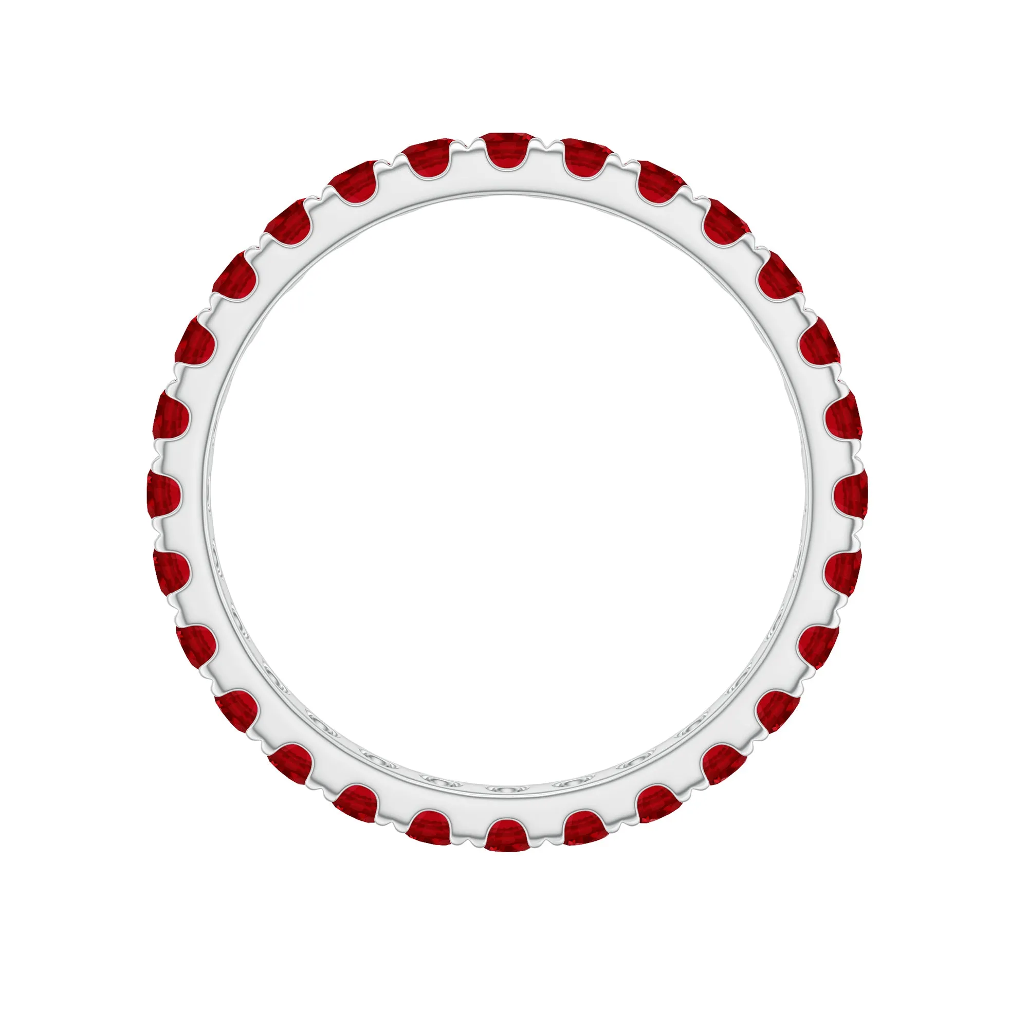 2 CT Created Ruby Full Eternity Band Ring in Gold