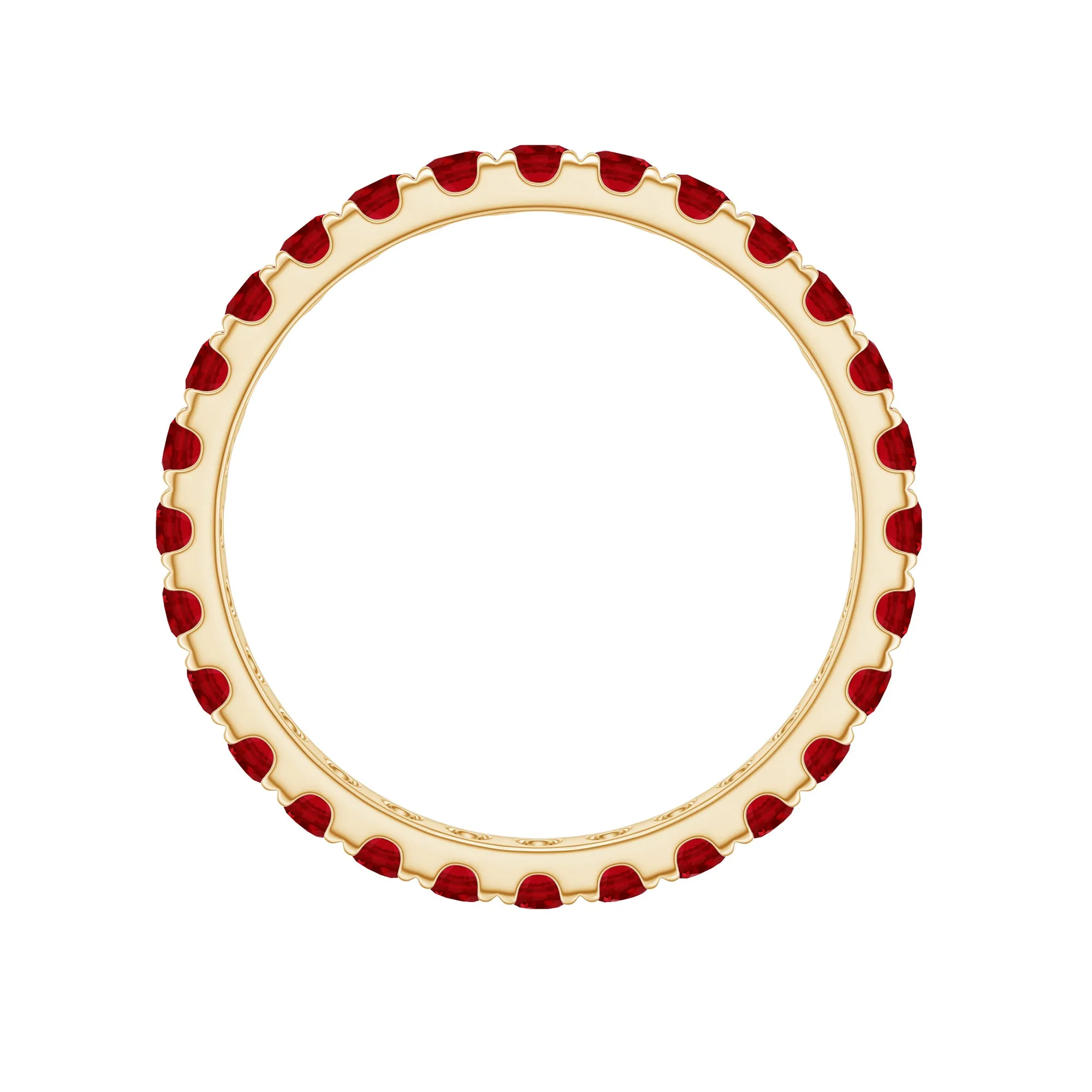 2 CT Created Ruby Full Eternity Band Ring in Gold