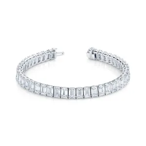 22.86 Carat Emerald Cut Diamonds Platinum Bracelet