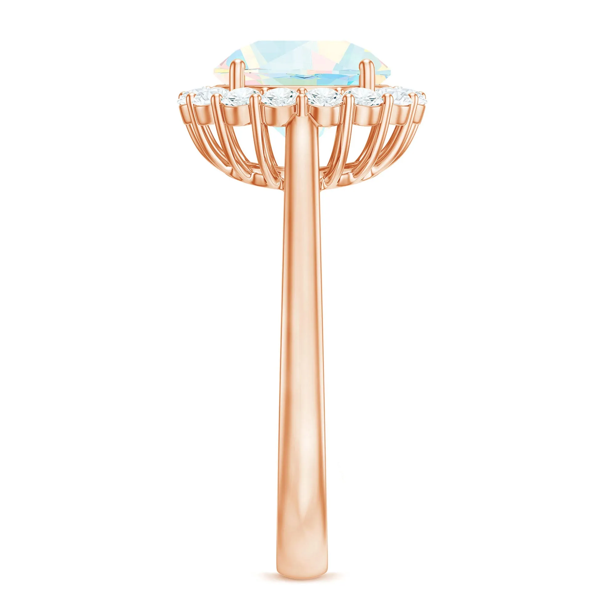 2.50 CT Round Shape Ethiopian Opal and Diamond Engagement Ring