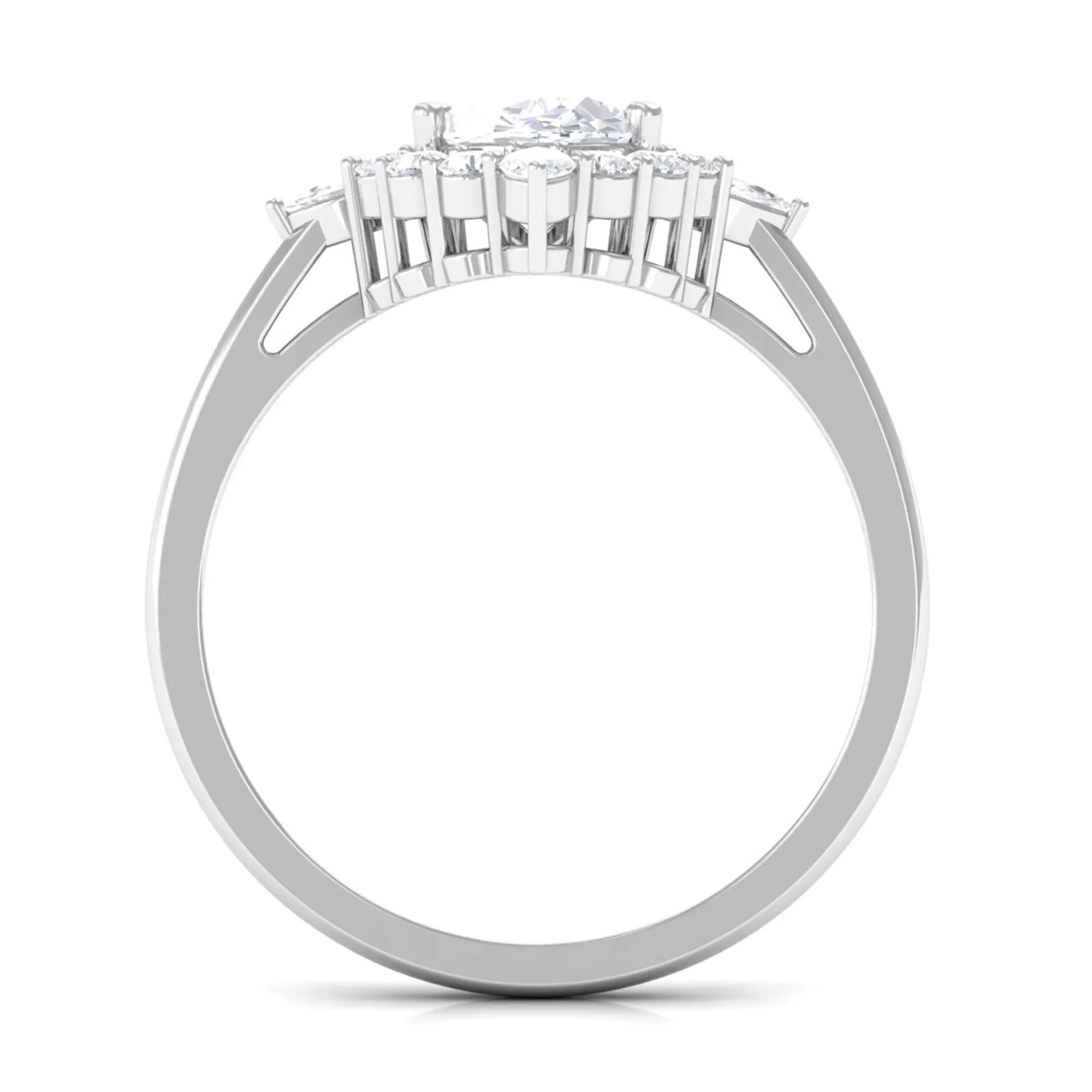 2.75 CT Oval Zircon Unique Engagement Ring in Gold