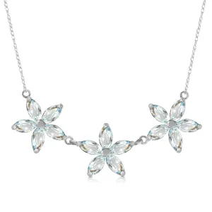 4.2 Carat 14K Solid White Gold Necklace Natural Aquamarine