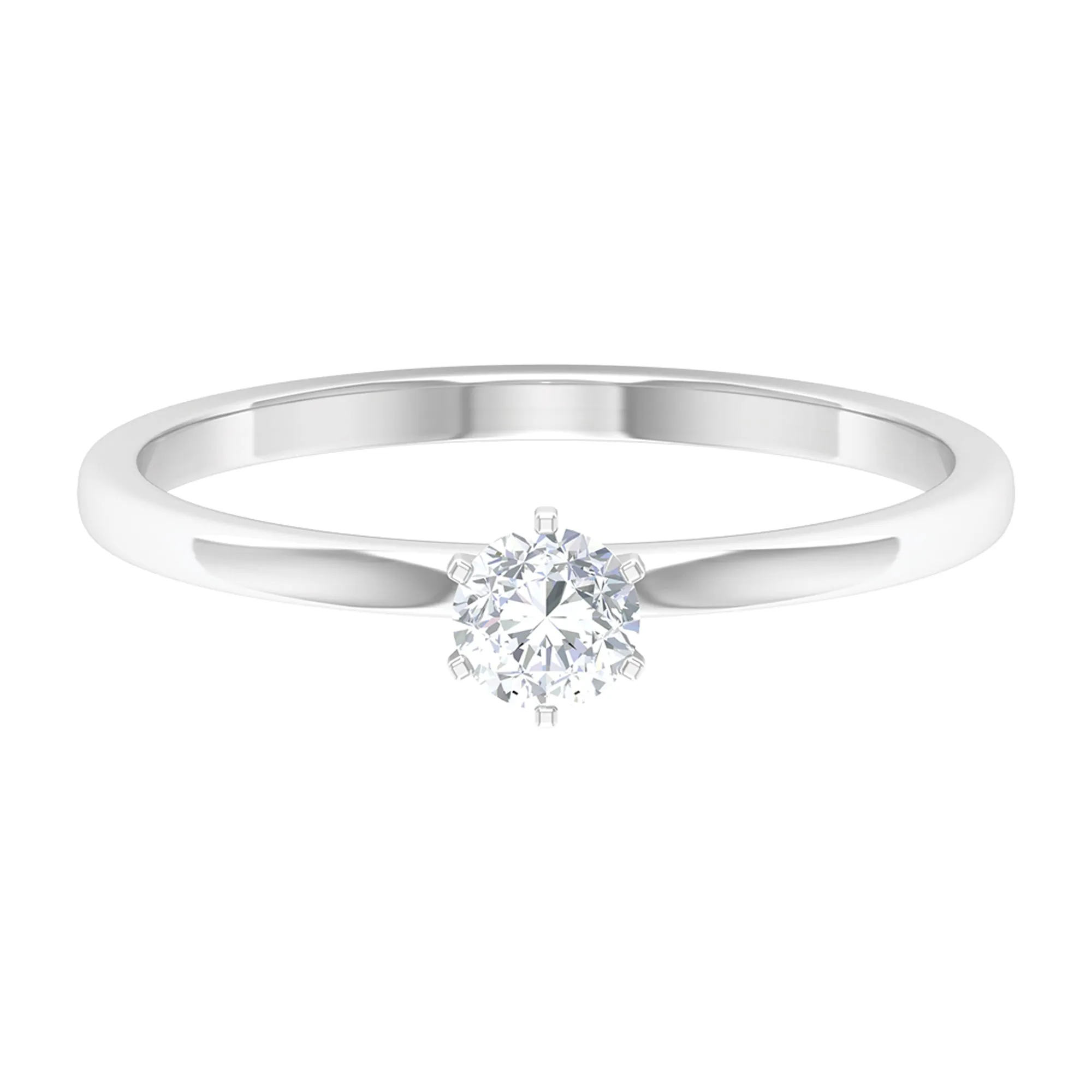 5 MM Round Zircon Solitaire Promise Ring