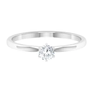5 MM Round Zircon Solitaire Promise Ring