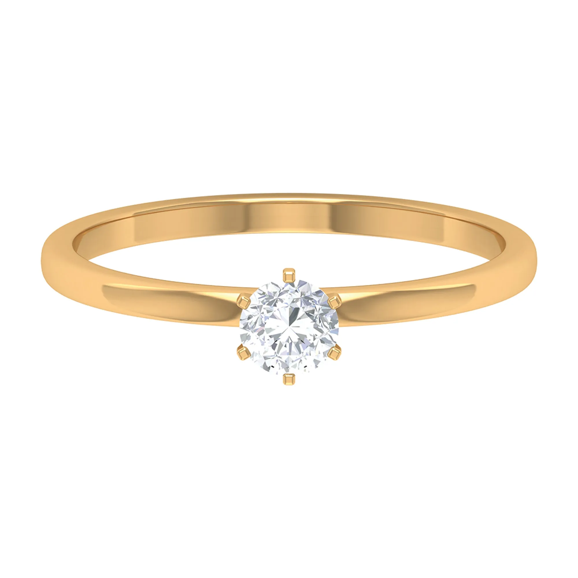 5 MM Round Zircon Solitaire Promise Ring