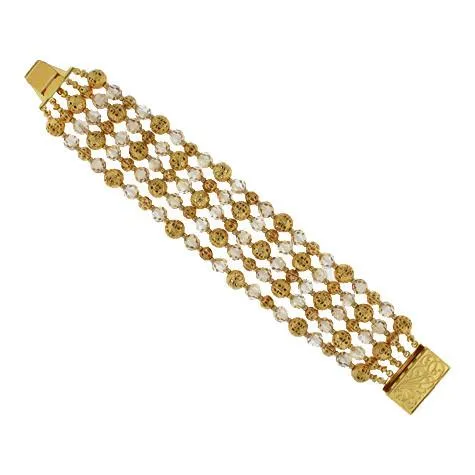5-Row Crystal & Filigree Bracelet