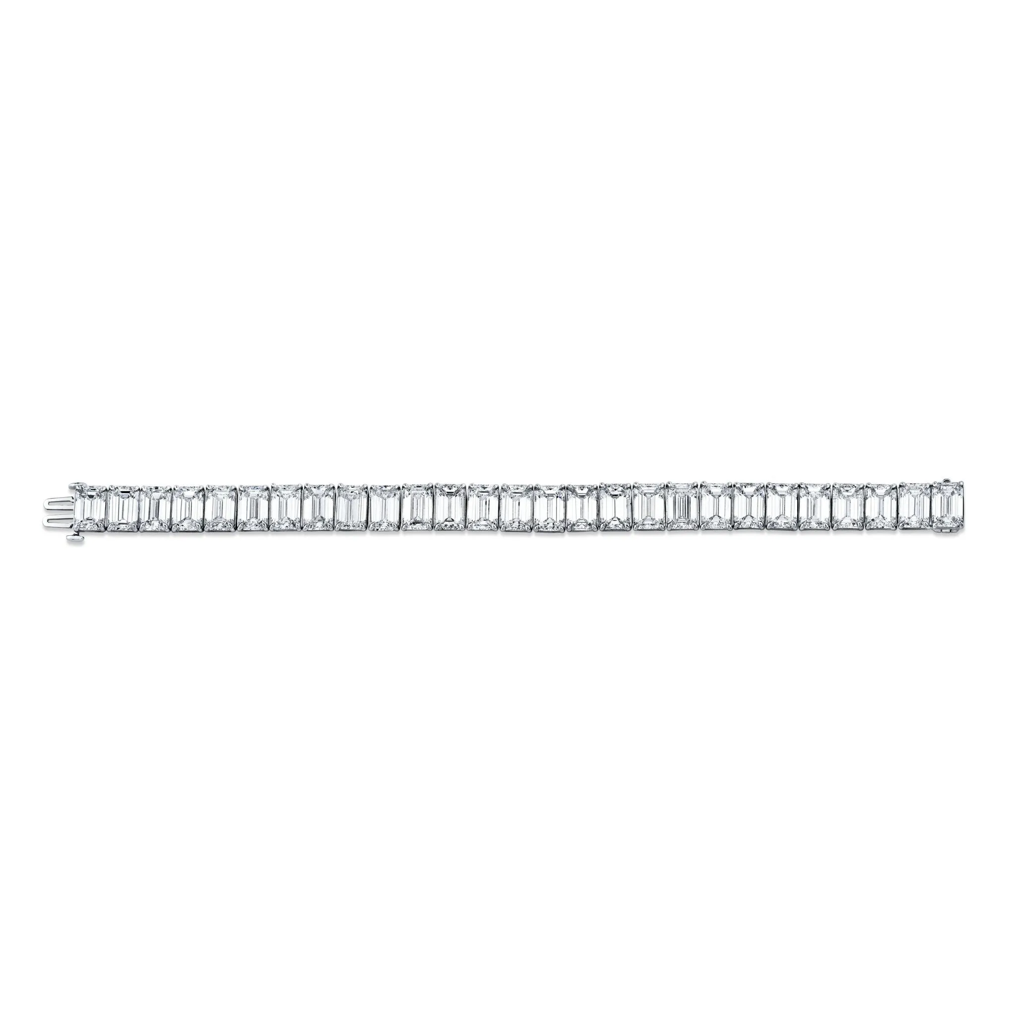 54 Carat Emerald Cut Diamond Bracelet