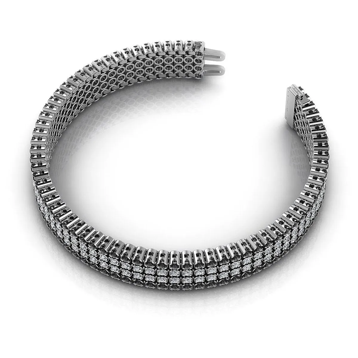 7.00-9.00 CT Round Cut Black Diamonds & Diamonds - Diamond Bracelet