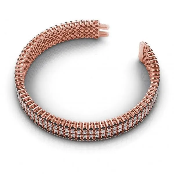 7.00-9.00 CT Round Cut Black Diamonds & Diamonds - Diamond Bracelet