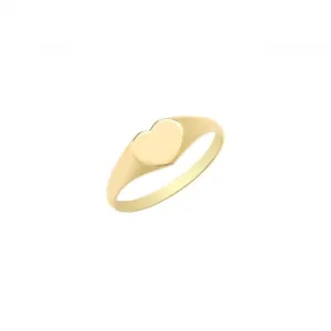 9ct Yellow Gold Babies Plain Heart Signet Ring RN923