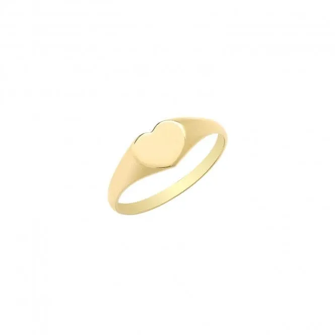 9ct Yellow Gold Babies Plain Heart Signet Ring RN923