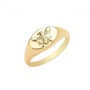 9ct Yellow Gold Bee Signet Ring RN1670