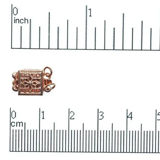 9mm Filigree Flower Square Box Clasp - Made of Brass - Sold Individually - CL/4