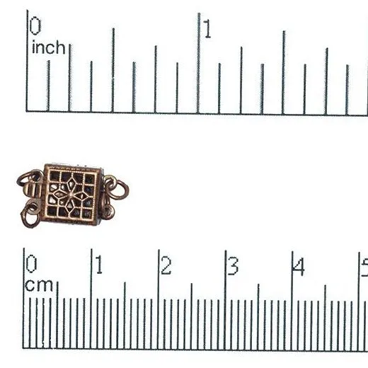 9mm Filigree Square Box Clasp - Sold individually - CL/4
