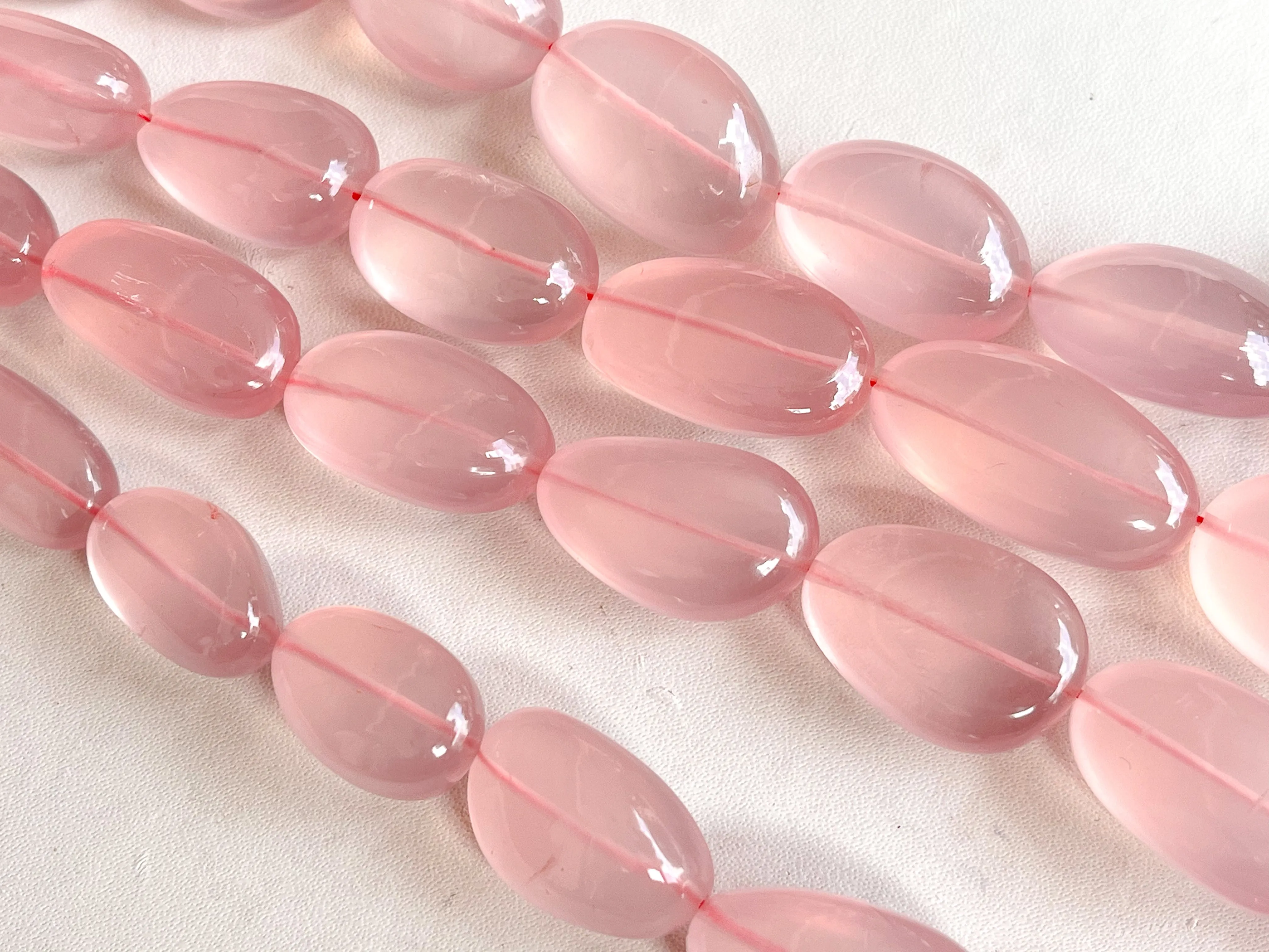 AAA Natural Rose Quartz Smooth Tumble Shape Clear Quality Beads