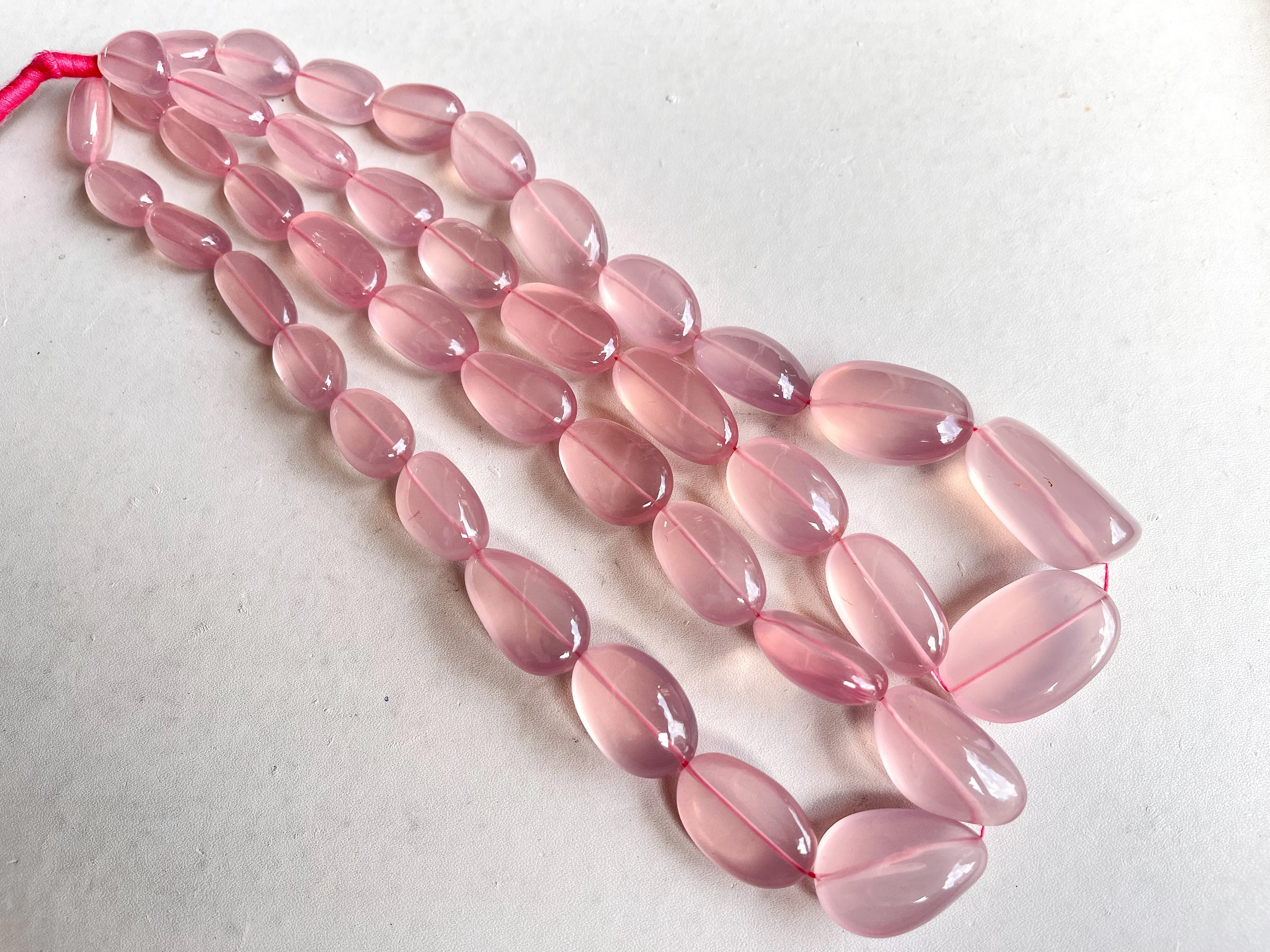 AAA Natural Rose Quartz Smooth Tumble Shape Clear Quality Beads