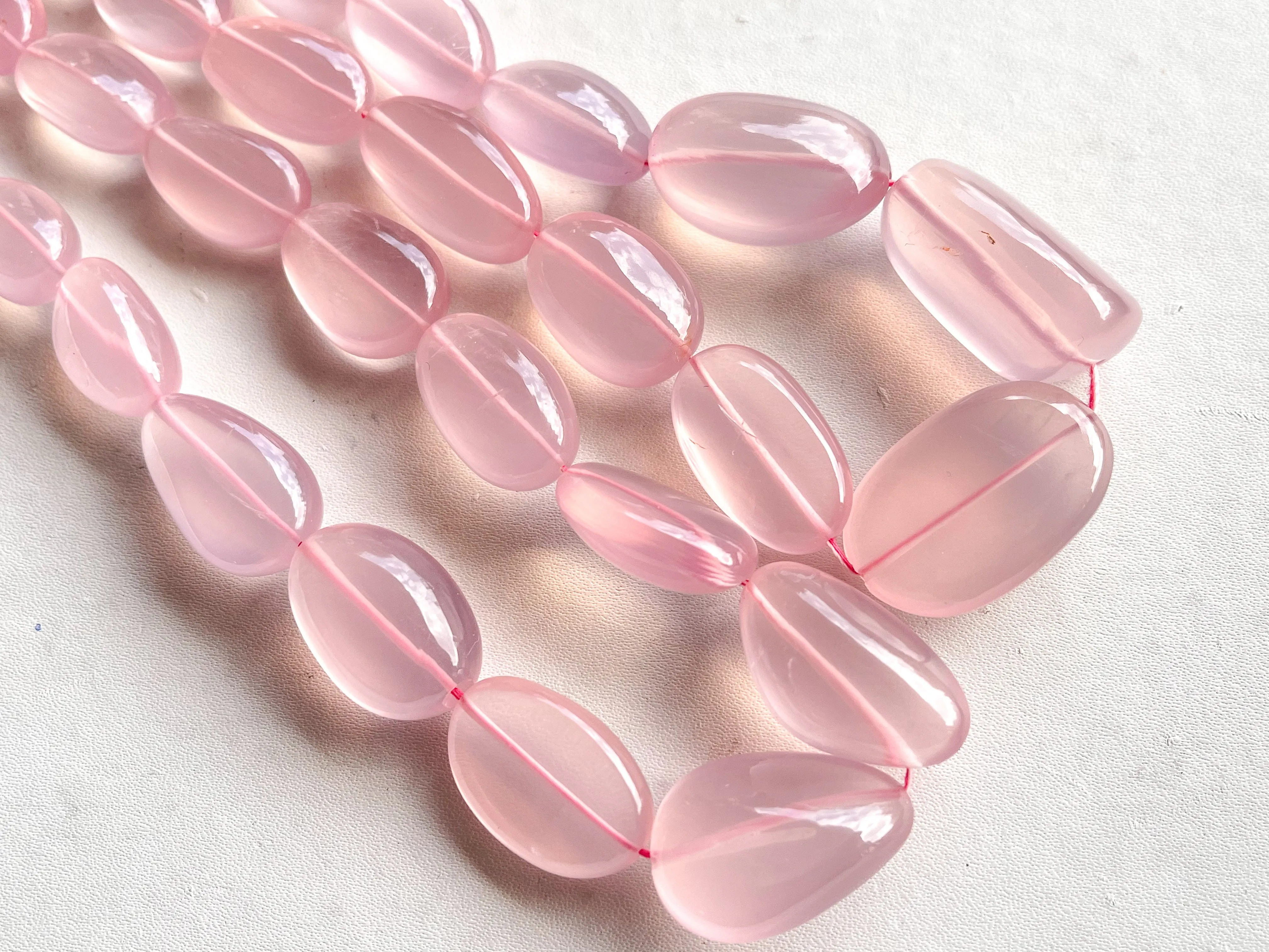 AAA Natural Rose Quartz Smooth Tumble Shape Clear Quality Beads