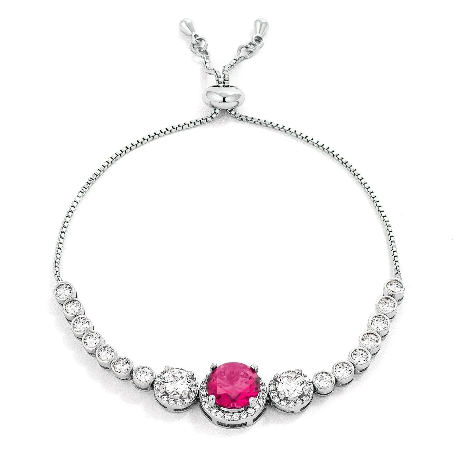 Abigail Lt Green Graduated CZ Bolo Slider Bracelet